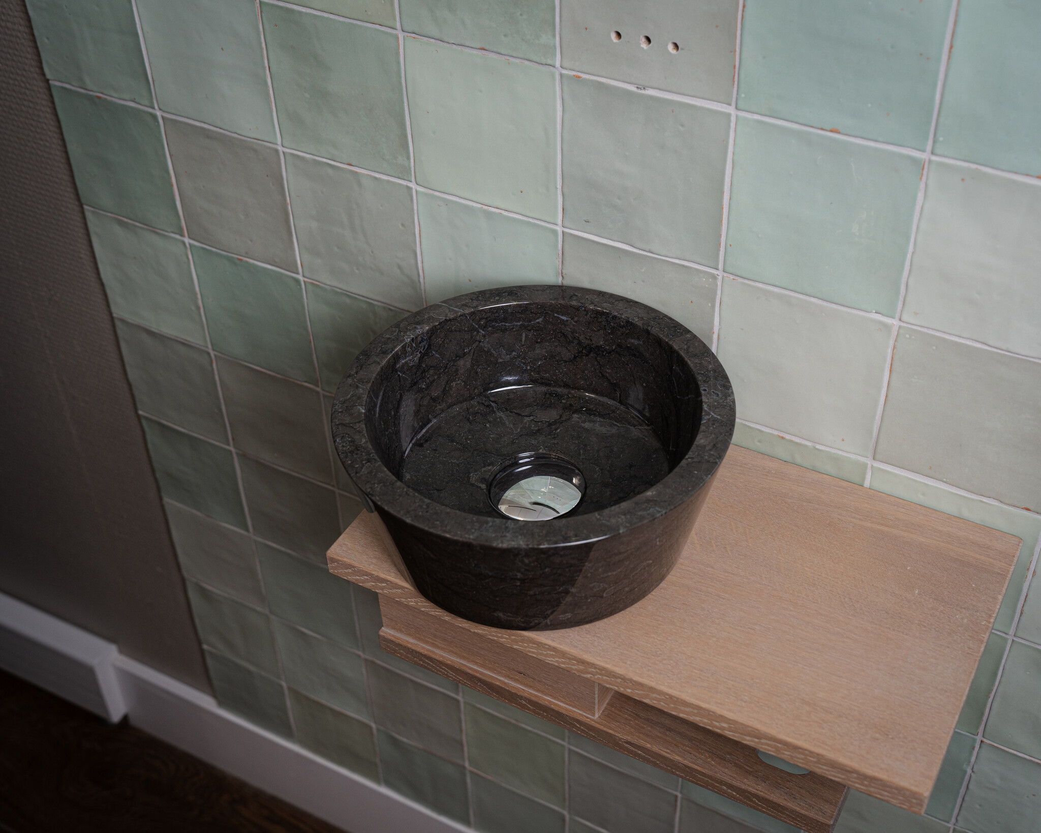 Loutro Bathroomware Waskom Marmer | Black | 2 Maten
