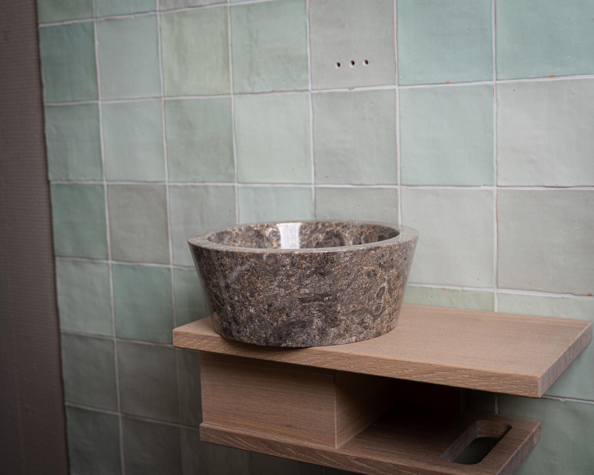 Loutro Bathroomware Waskom Bali | Taupe | Ø25 x H14 cm