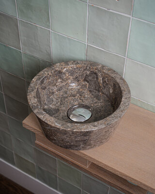 Loutro Bathroomware Waskom Bali | Taupe | Ø25 x H14 cm