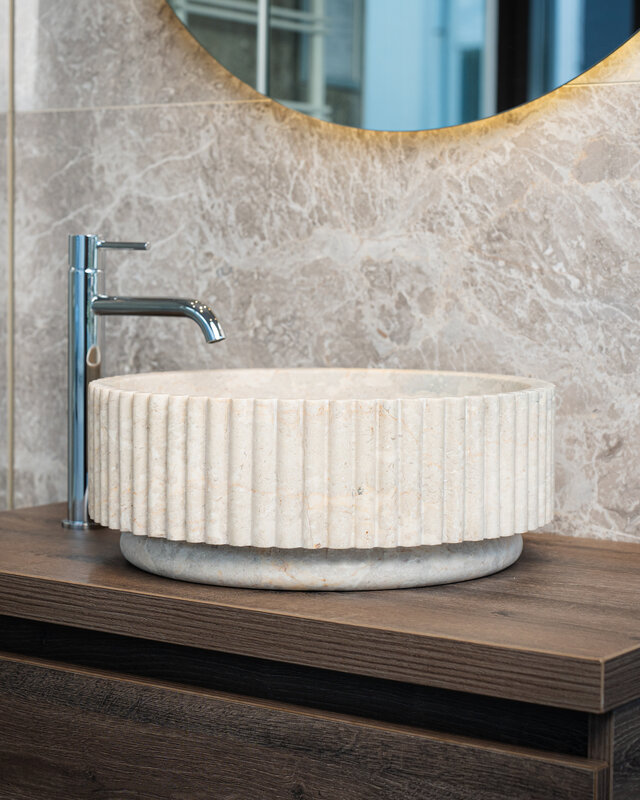Loutro Bathroomware Waskom Irini | Marmer | Ø40 x H15 cm