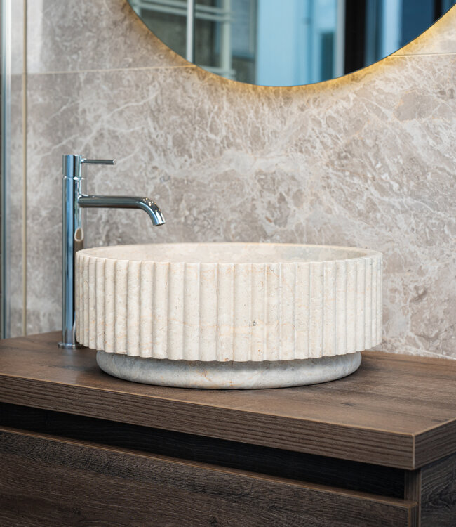 Loutro Bathroomware Waskom Irini | Marmer | Ø40 x H15 cm