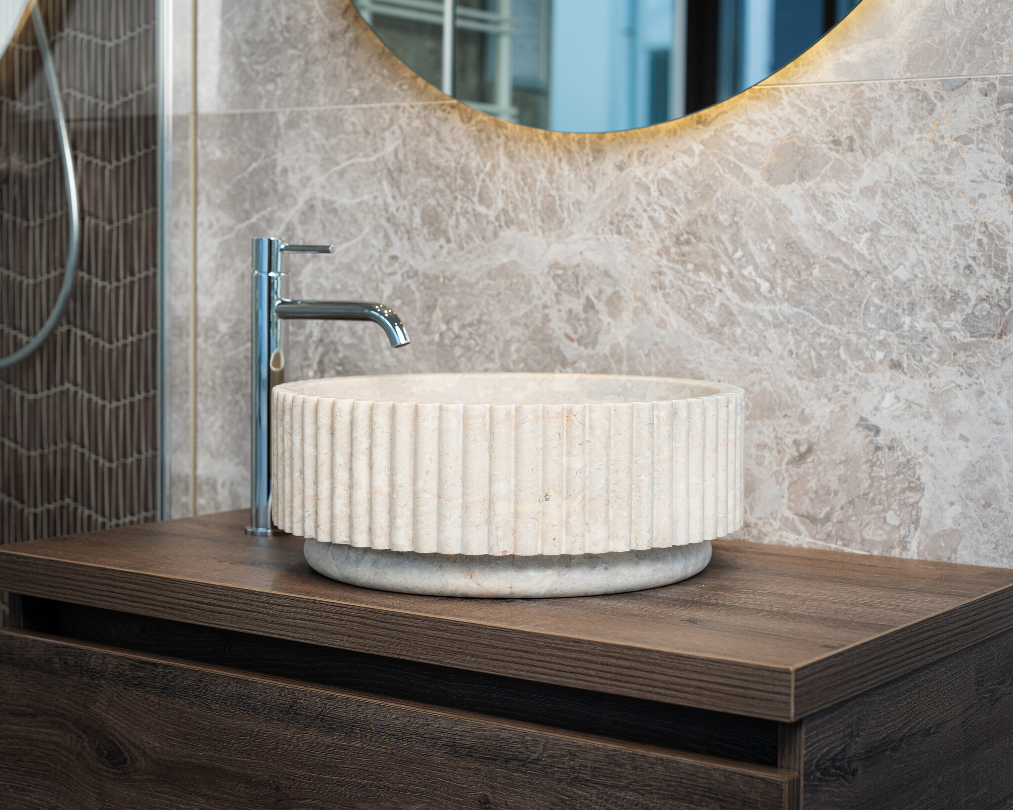 Loutro Bathroomware Waskom Irini | Marmer | Ø40 x H15 cm