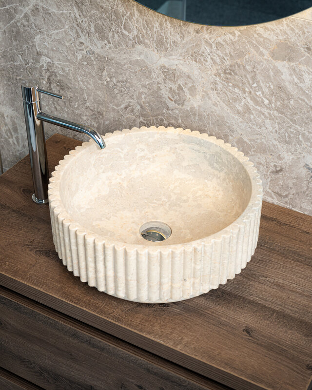 Loutro Bathroomware Waskom Irini | Marmer | Ø40 x H15 cm