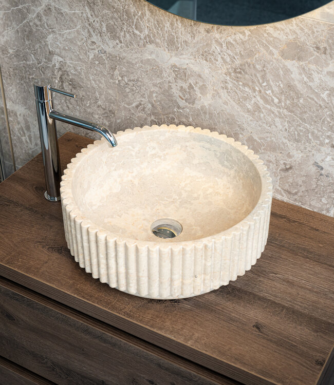 Loutro Bathroomware Waskom Irini | Marmer | Ø40 x H15 cm