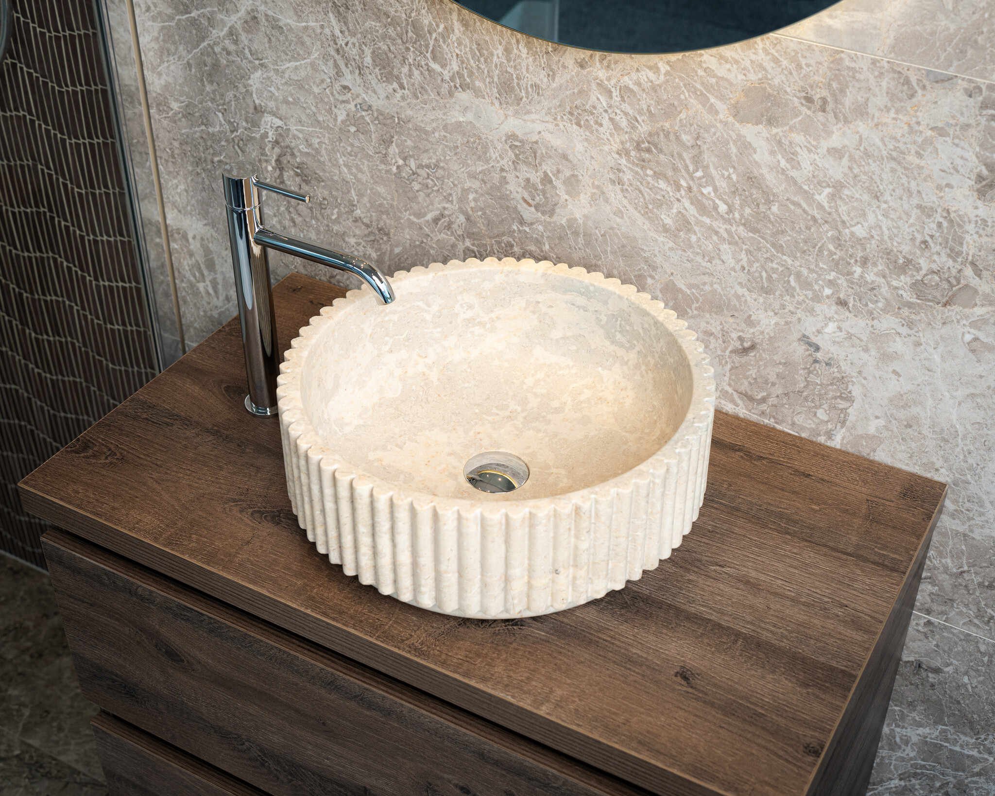Loutro Bathroomware Waskom Irini | Marmer | Ø40 x H15 cm