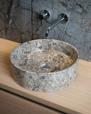 Loutro Bathroomware Waskom Louise | Marmer | 3 Kleuren | Ø40 x H12 cm