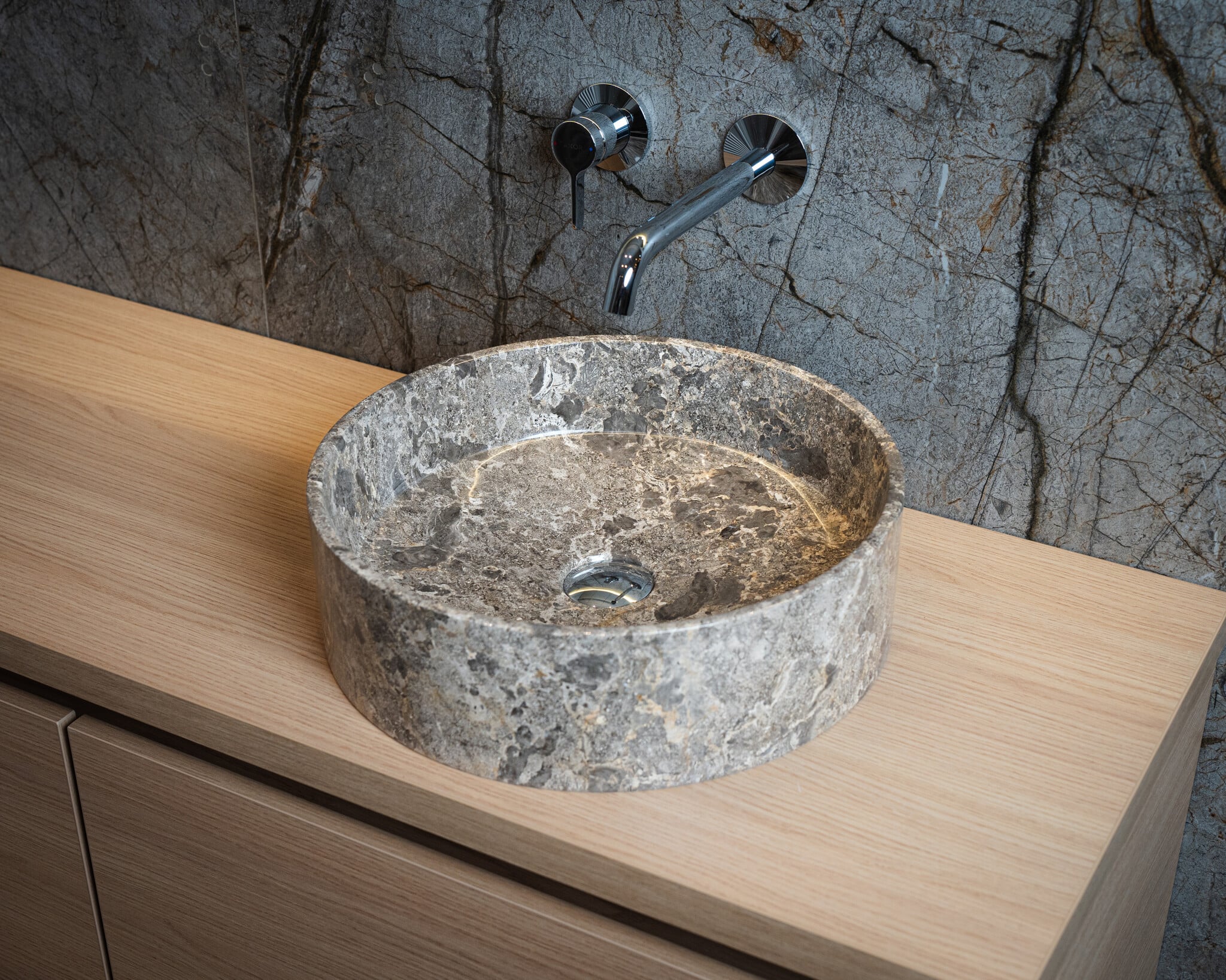 Loutro Bathroomware Waskom Louise | Marmer | 3 Kleuren | Ø40 x H12 cm