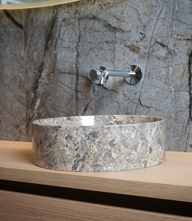 Rene Houtman Waskom Louise | Marmer | 3 Kleuren | Ø40 x H12 cm