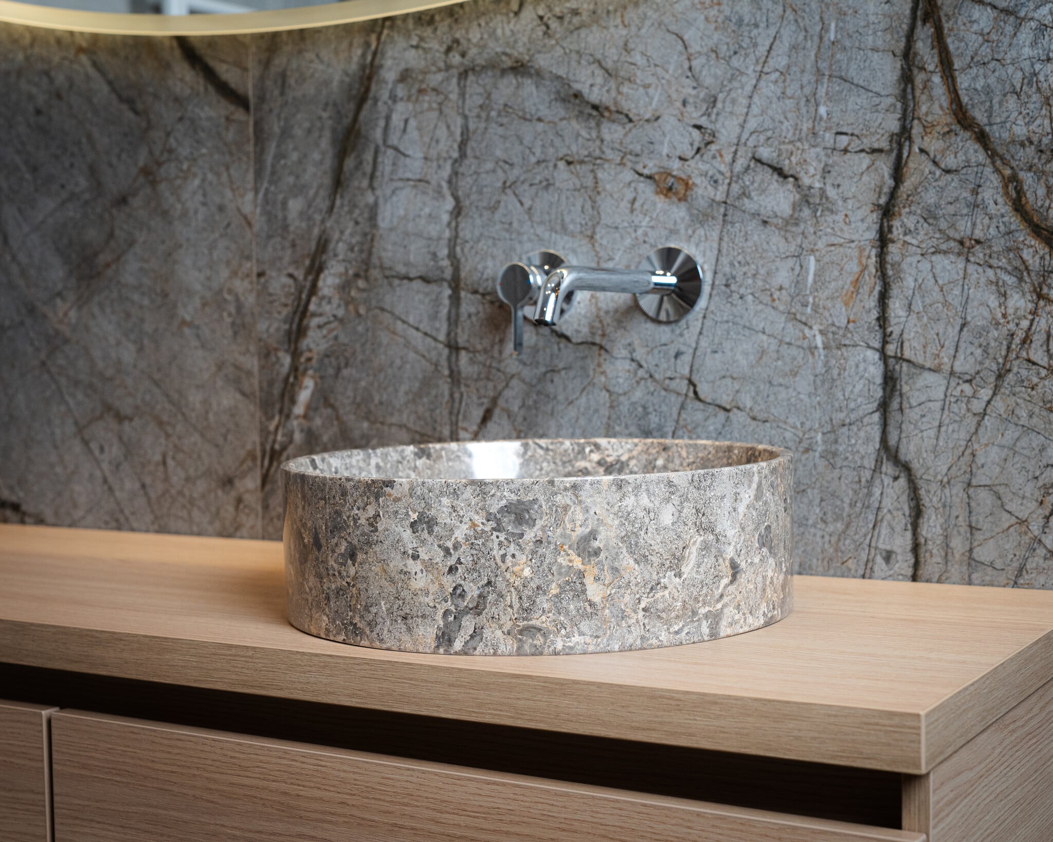 Loutro Bathroomware Waskom Louise | Marmer | 3 Kleuren | Ø40 x H12 cm