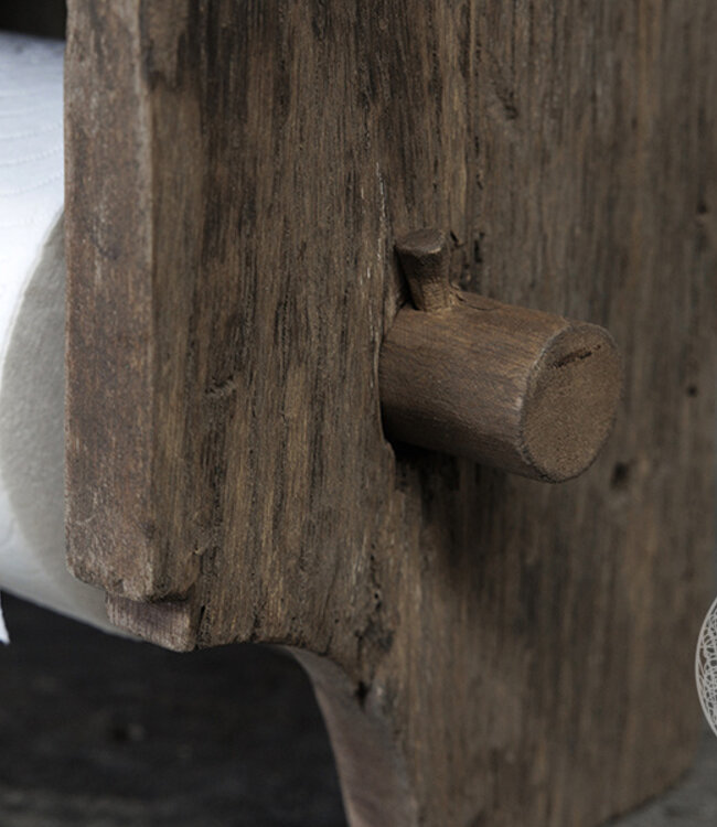Be-Uniq Toiletrolhouder Unique | Oud Hout | H20 x B20 cm