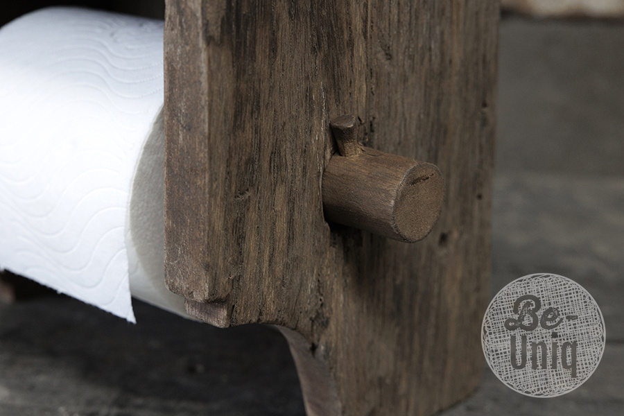 Be-Uniq Toiletrolhouder Unique | Oud Hout | H20 x B20 cm
