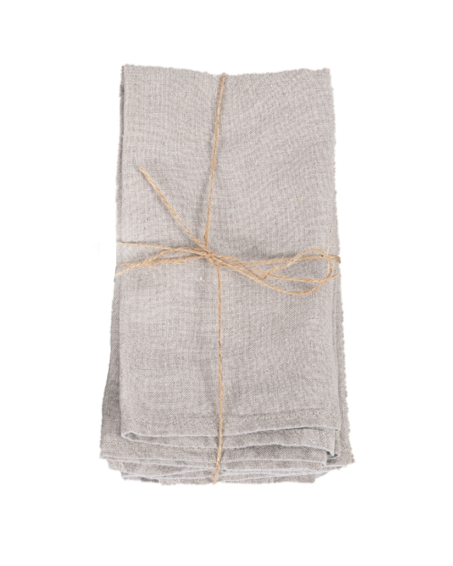 Bazar Bizar Linnen Servetten | Set Van 4 | Zwart/Beige