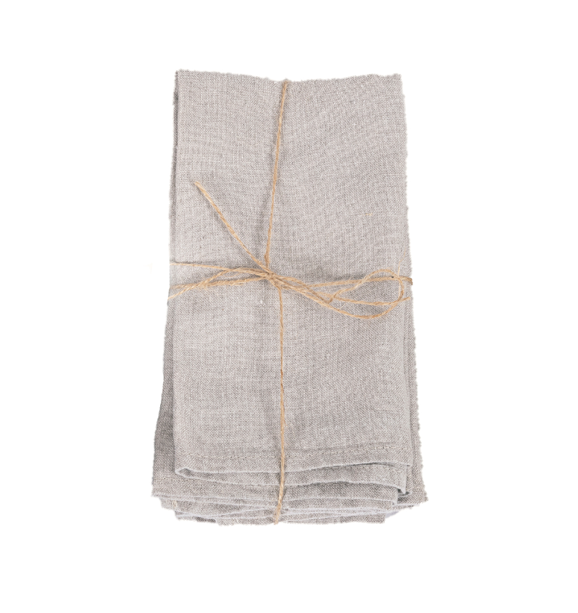Bazar Bizar Linnen Servetten | Set Van 4 | Zwart/Beige