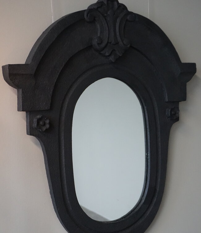 Luksa Home Collection Houten Spiegel Bernstein | Mat Zwart | H70 x B60 cm