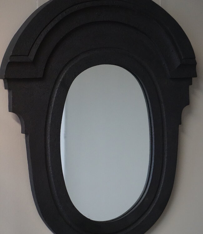 Luksa Home Collection Houten Spiegel Verdi | Mat Zwart | H70 x B60 cm