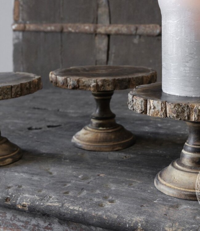 Be-Uniq Kandelaar Plateau | Wood | H14 x Ø20 cm