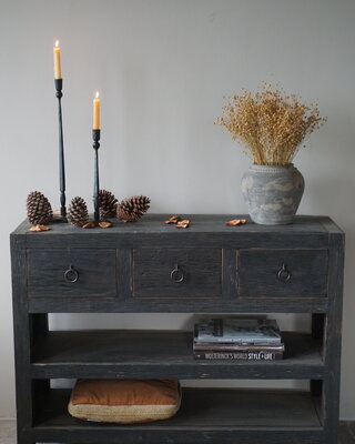 Rene Houtman Sidetable | Rough Black | H90 x B120 x D40 cm