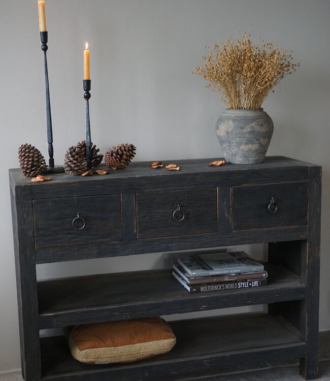 Rene Houtman Sidetable | Rough Black | H90 x B120 x D40 cm
