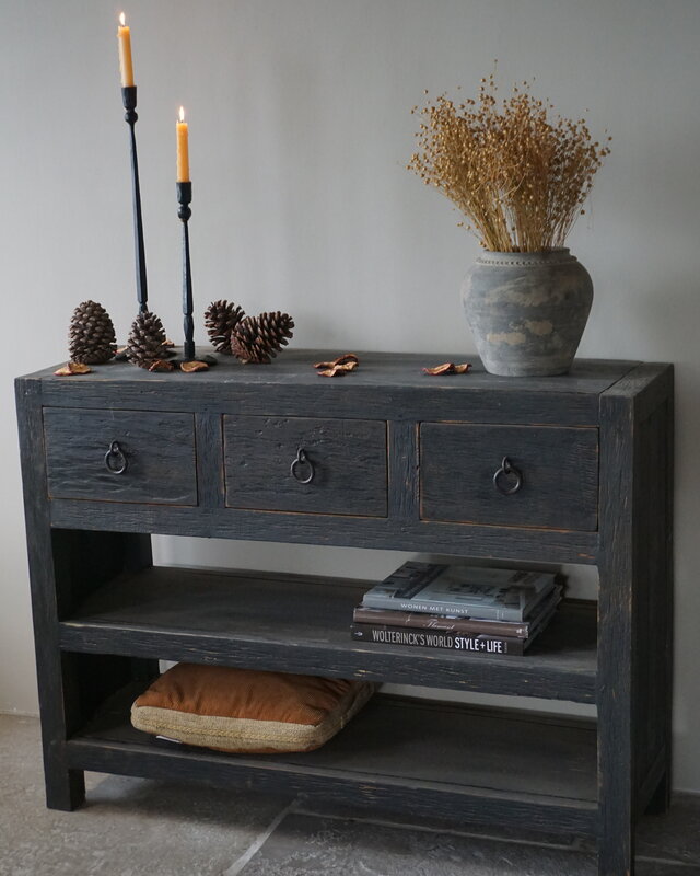 Rene Houtman Sidetable | Rough Black | H90 x B120 x D40 cm