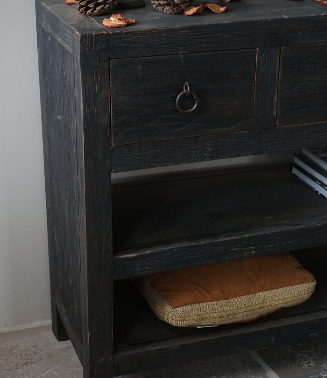 Rene Houtman Sidetable | Rough Black | H90 x B120 x D40 cm