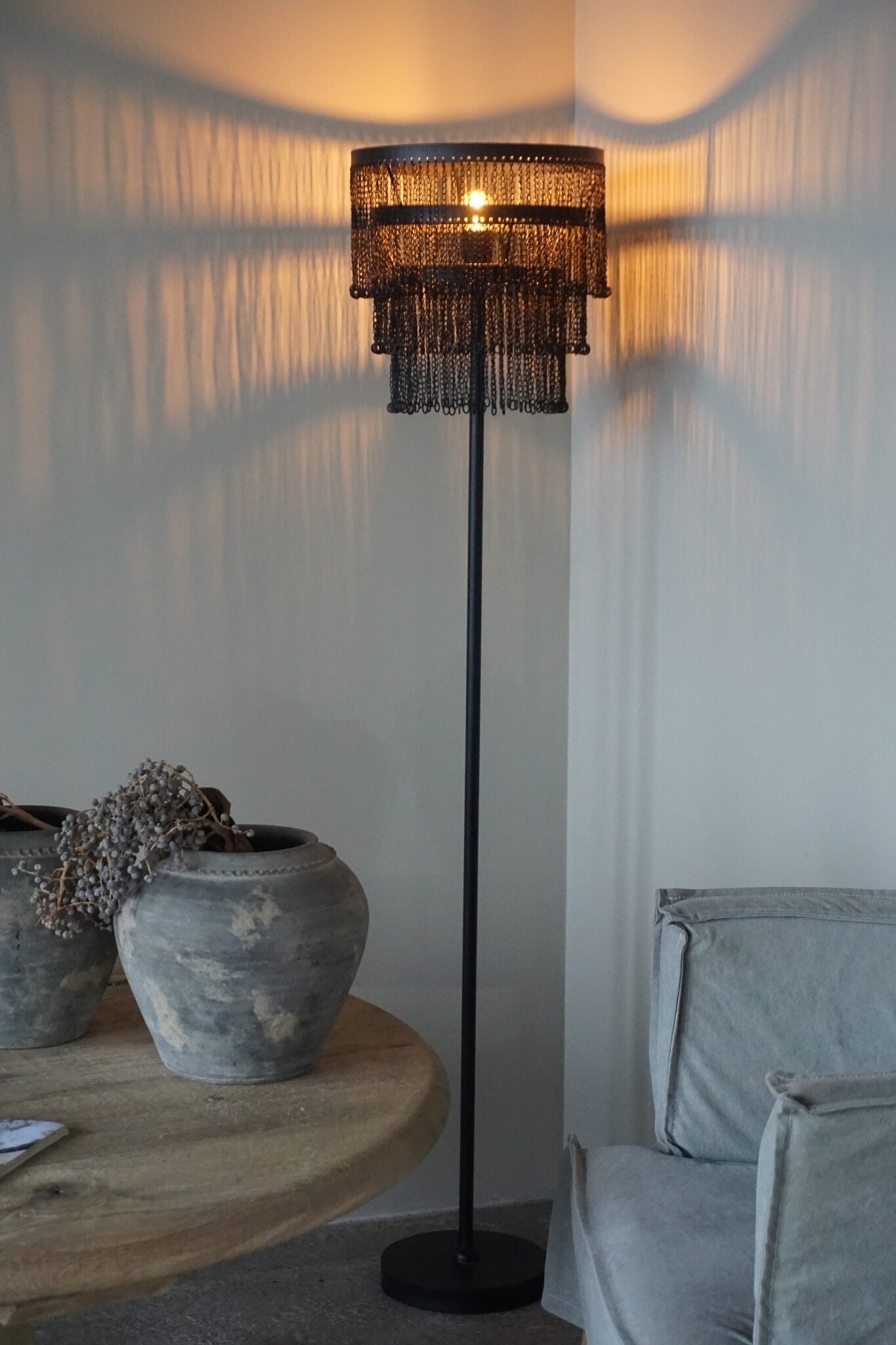 Rene Houtman Vloerlamp Katie Ketting | Zwart | H150 x D32 cm