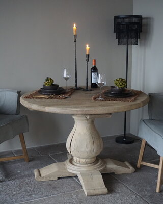 Rene Houtman Eetkamertafel Rond | Eiken | Bolpoot | Ø115 x H77