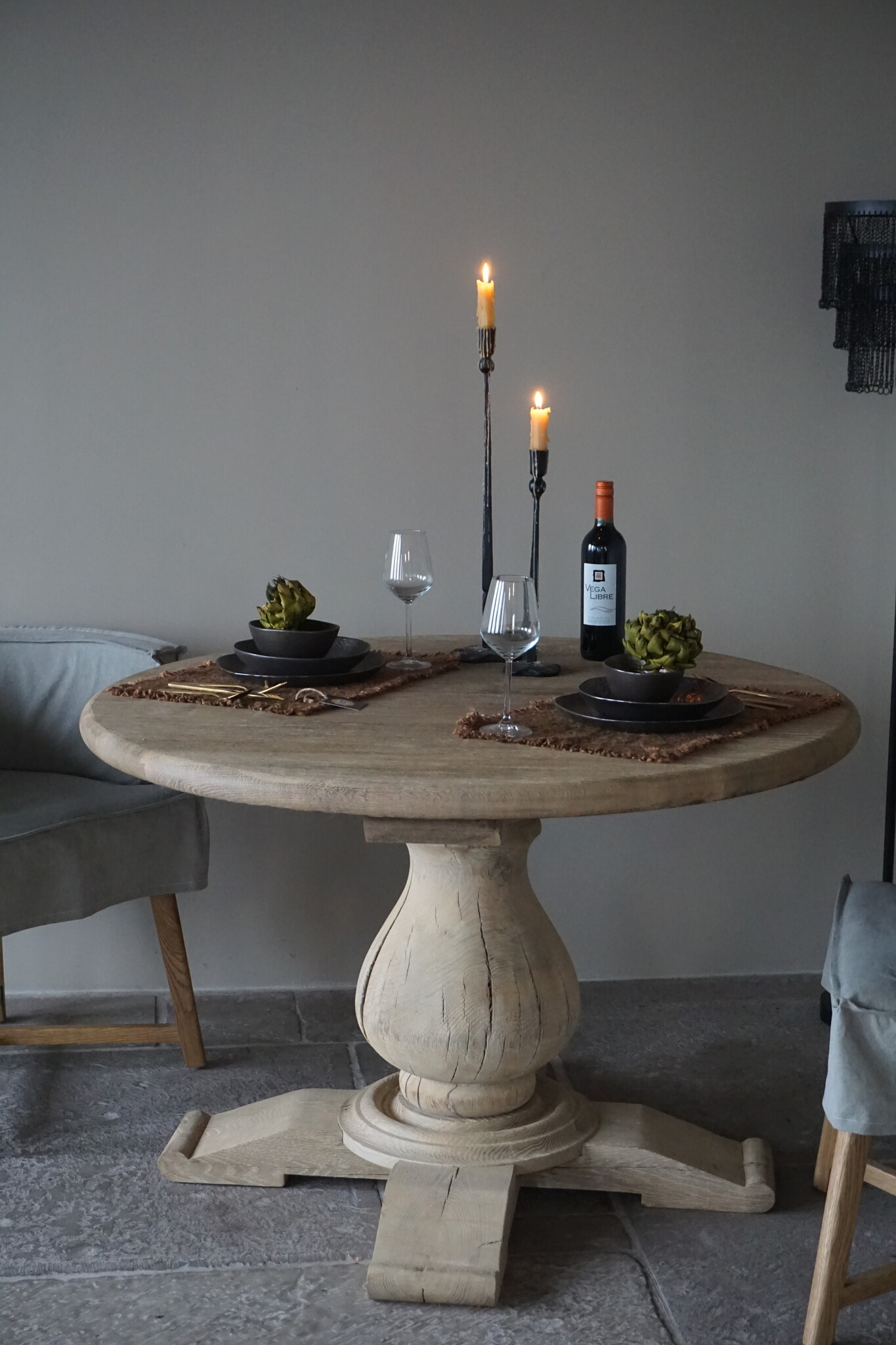 Rene Houtman Eetkamertafel Rond | Eiken | Bolpoot | Ø115 x H77 cm