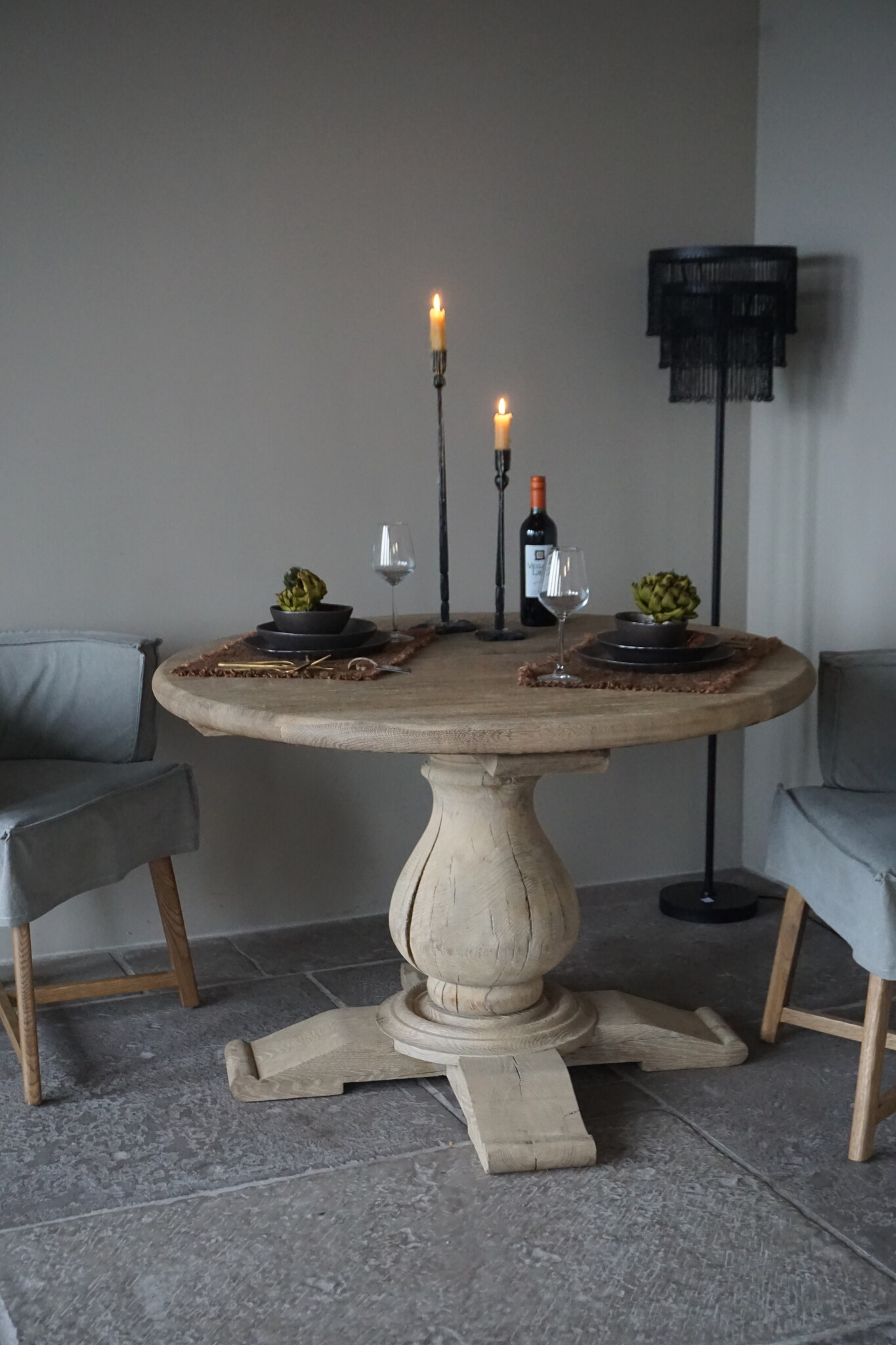 Rene Houtman Eetkamertafel Rond | Eiken | Bolpoot | Ø115 x H77 cm