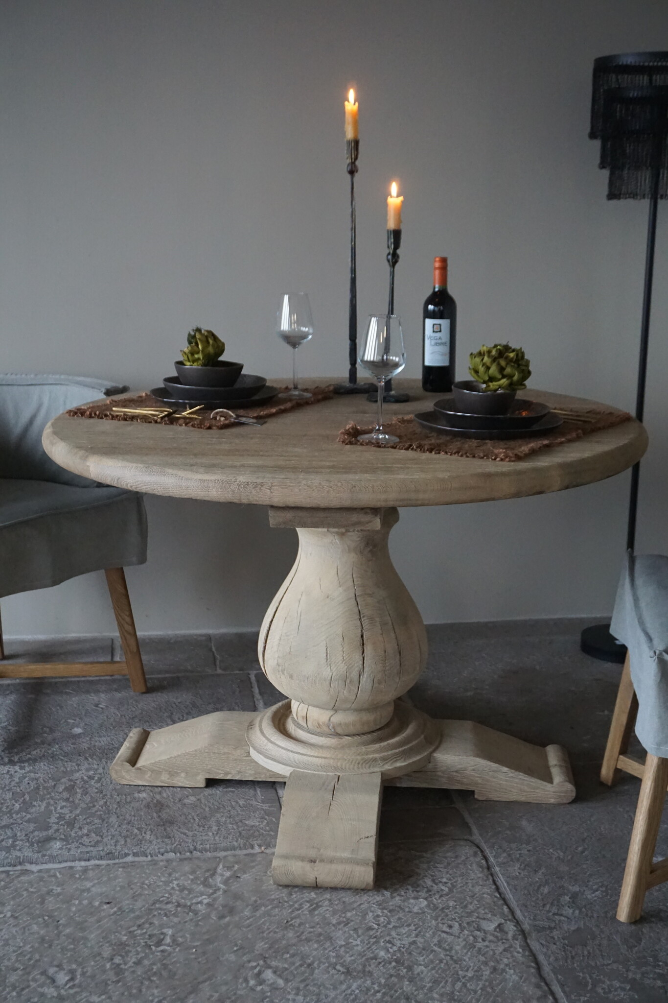 Rene Houtman Eetkamertafel Rond | Eiken | Bolpoot | Ø115 x H77 cm