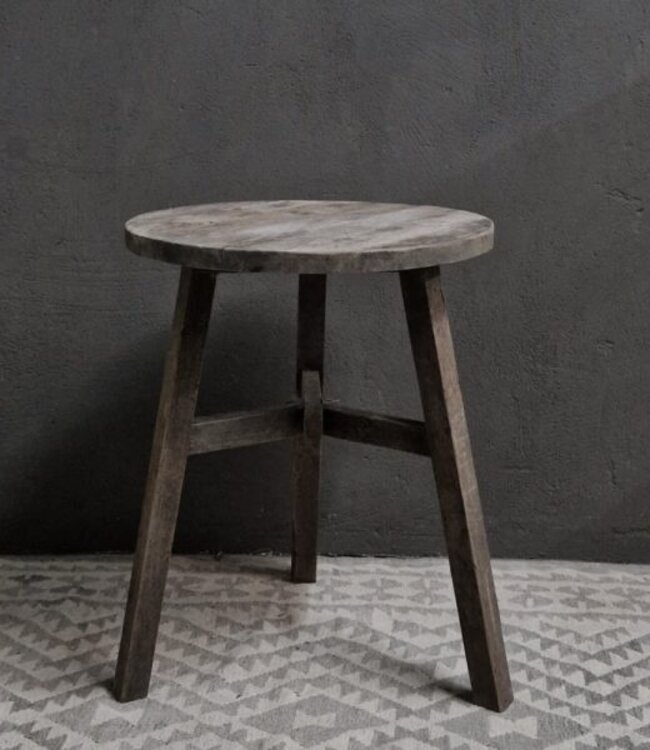 Luksa Home Collection Bijzettafel Rond | Antique Grey | H80 x B60 cm