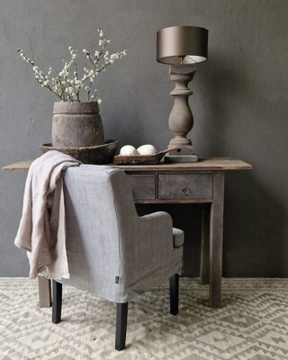 Luksa Home Collection Tafellamp Baluster | Oud Hout | H70 cm