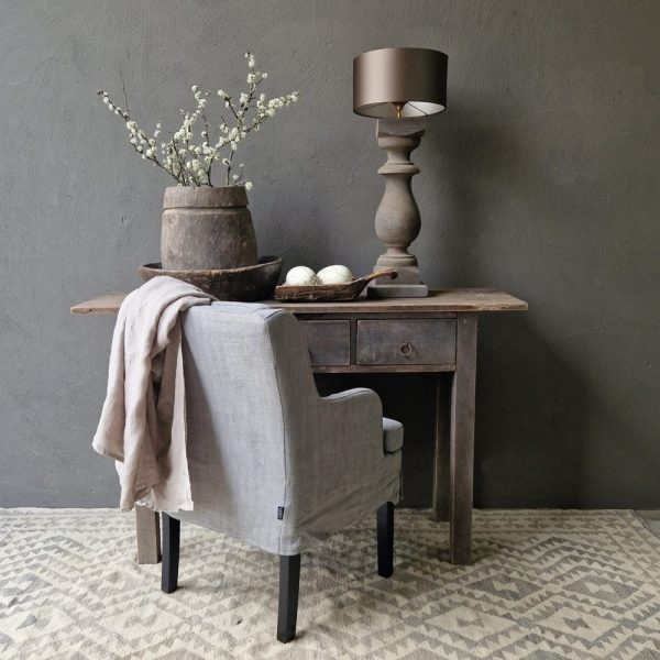 Luksa Home Collection Tafellamp Baluster | Oud Hout | H70 cm