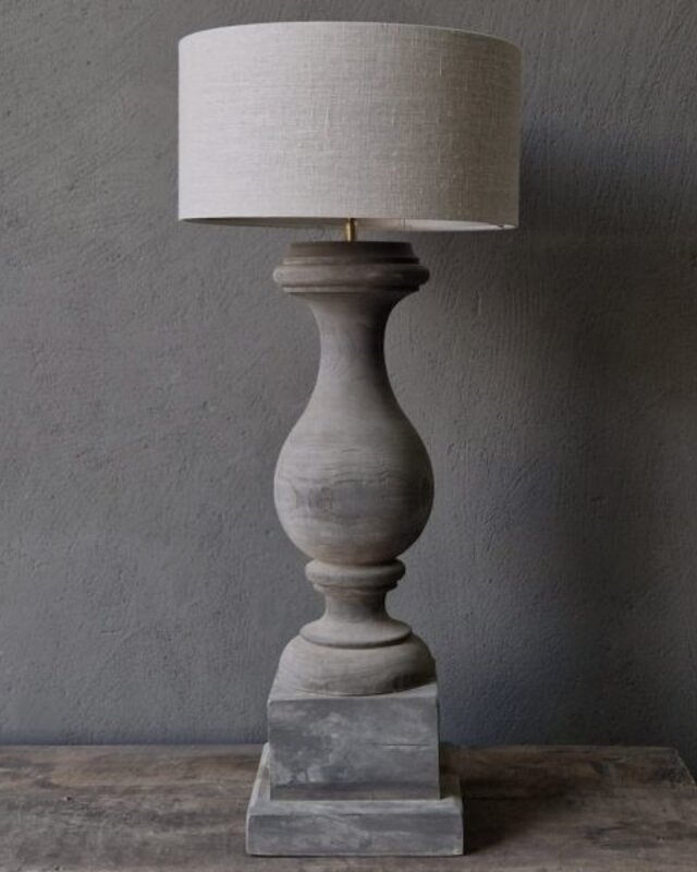 Luksa Home Collection Tafellamp Baluster | Oud Hout | H70 cm