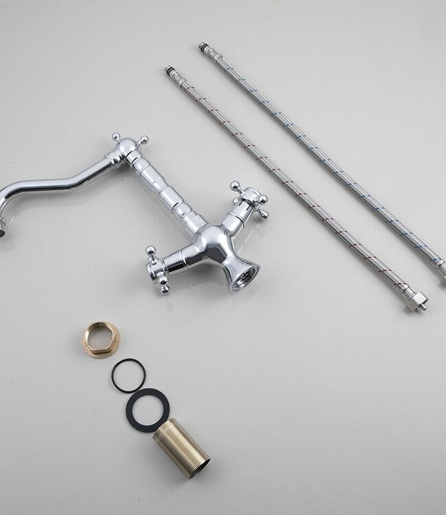 Rene Houtman Nostalgische Chromen Mengkraan Draaibare Hals