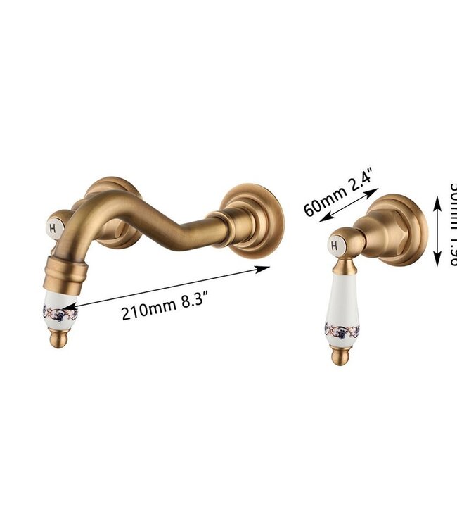 Rene Houtman Nostalgische Inbouw Meng Muurkraan Brons