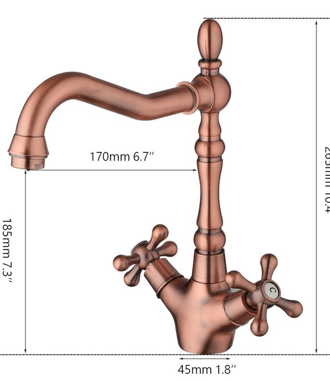 Rene Houtman Koperen Mengkraan Met Zwenkbare Hals