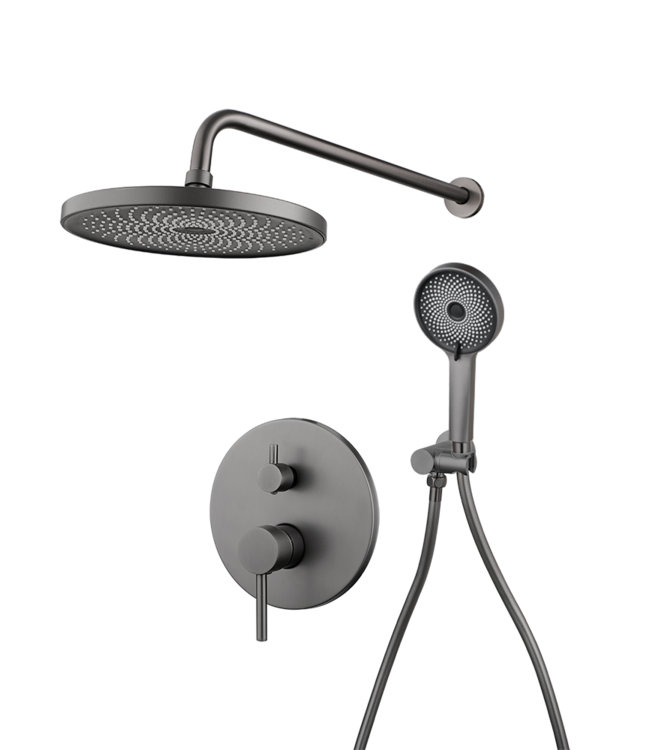 Rene Houtman Inbouw Set Regendouche | Gun Metal