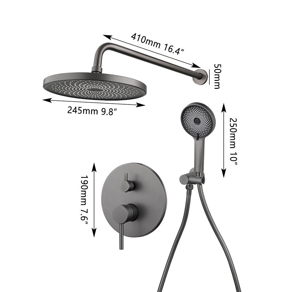 Rene Houtman Inbouw Set Regendouche | Gun Metal