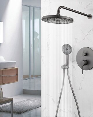 Rene Houtman Inbouw Set Regendouche | Gun Metal