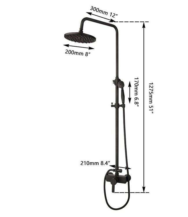 Rene Houtman Zwarte Regendouche | Opbouw | Stortdouche