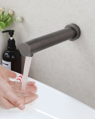 Rene Houtman Gun Metal Muurkraan Met Sensor | Koud Water