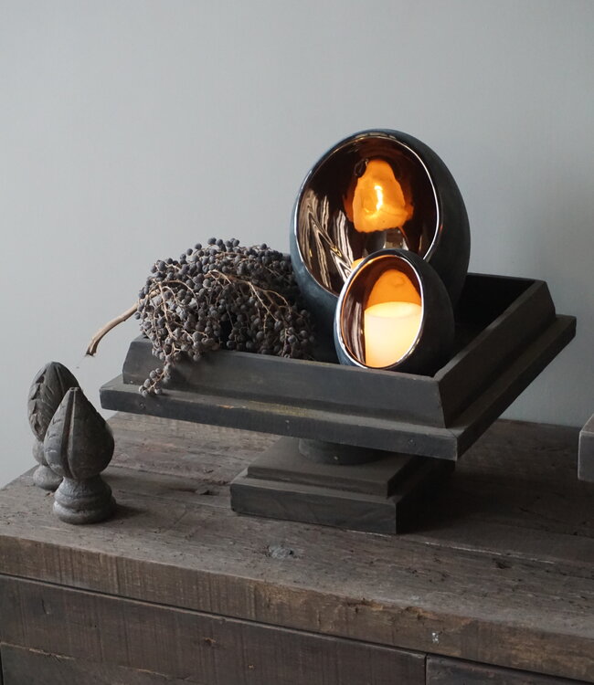 Brynxz Theelichten | Set Van 2 | Zwart/Goud