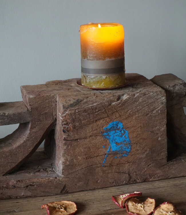 Rene Houtman Uniek Houten Ornament Kandelaar | H16 x B67 x D12 cm