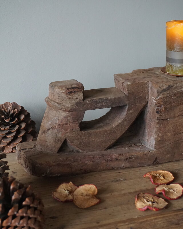 Rene Houtman Uniek Houten Ornament Kandelaar | H16 x B67 x D12 cm