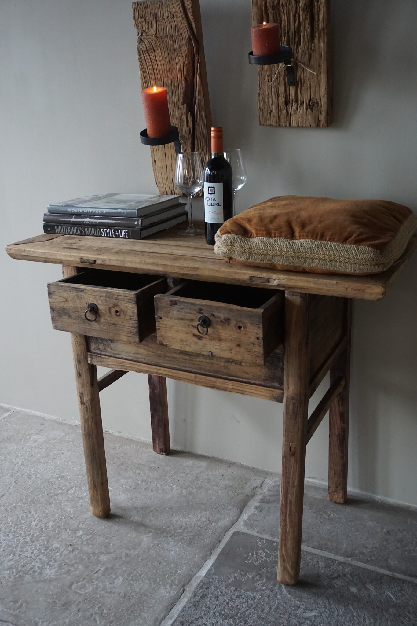 Rene Houtman Antieke Wandtafel | H85 x B102 x D47 cm