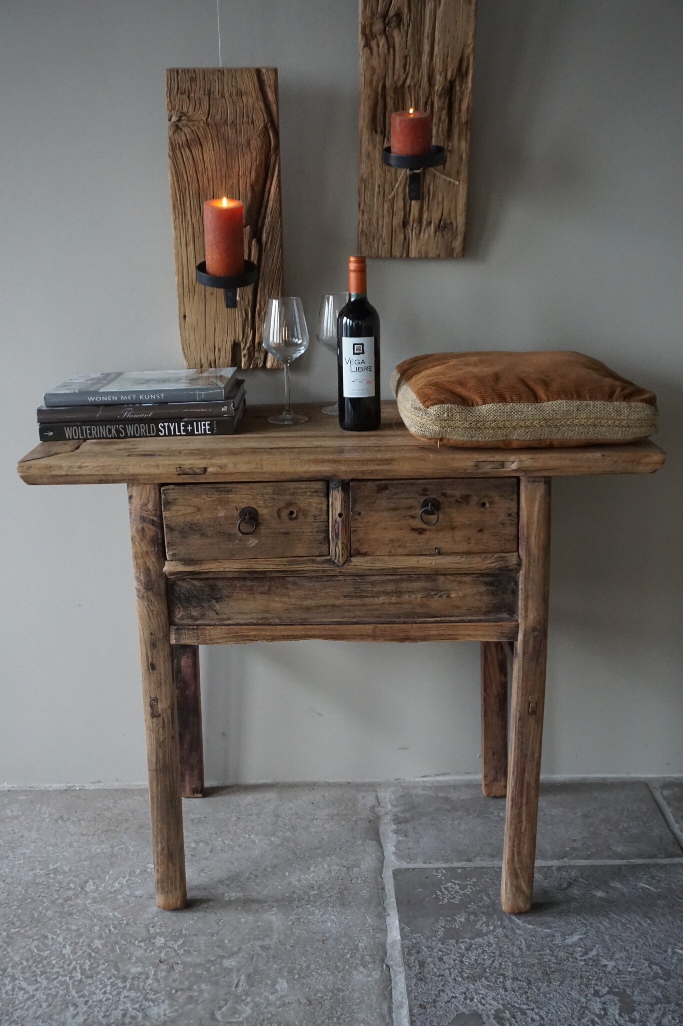 Rene Houtman Antieke Wandtafel | H85 x B102 x D47 cm