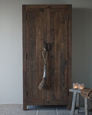 Rene Houtman Oud Teak Kast Barrano 90x40x195 cm 2 deurs