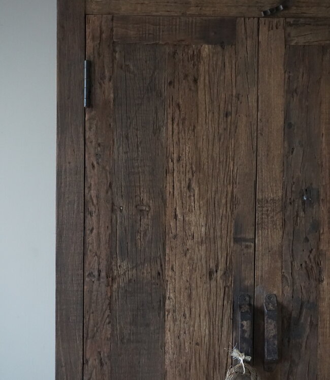 Rene Houtman Oud Teak Kast Barrano 90x40x195 cm 2 deurs