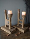 Rene Houtman Oud Houten Kandelaar | H41 x B30 x D15 cm