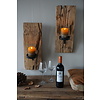 Oud Houten Wandkandelaar | H55 x B20 x D4 cm